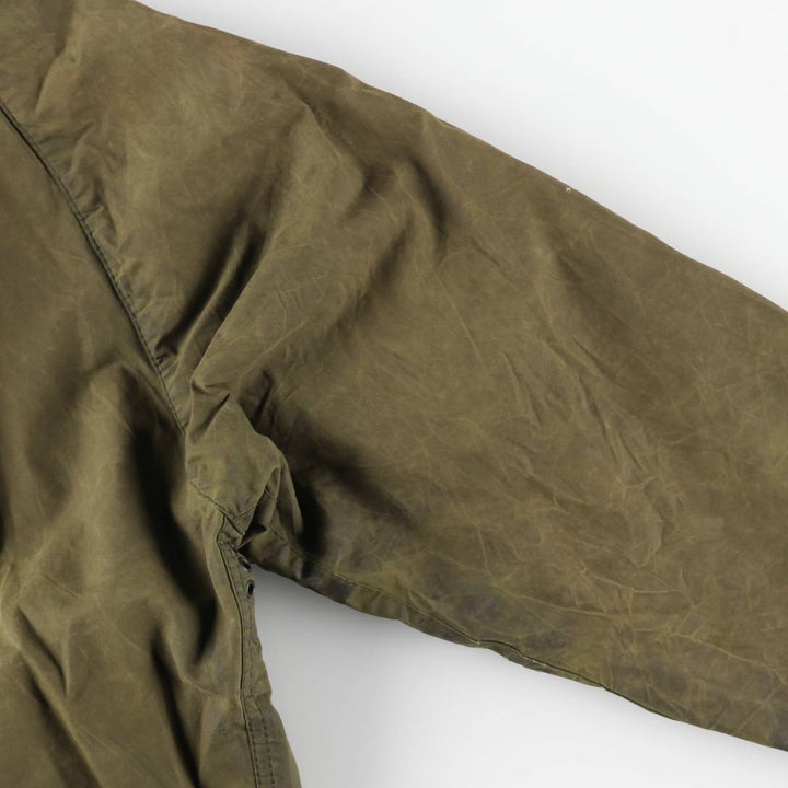 2000'S Barbour Beaufort 3-Warrant Badged Oiled Hunting Jacket, Made in the UK, C40, Men's Size M cotton Khaki type Vintage Second Hand