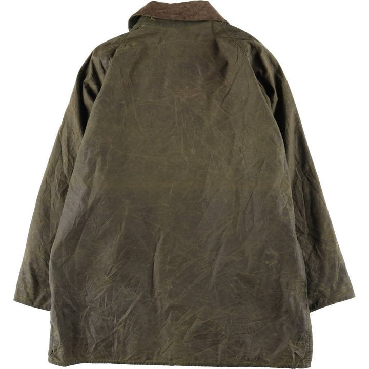 1990'S Barbour Beaufort 3 Warrant Oiled Hunting Jacket, Made in England, C42, Men's Size L cotton Khaki type Vintage Second Hand