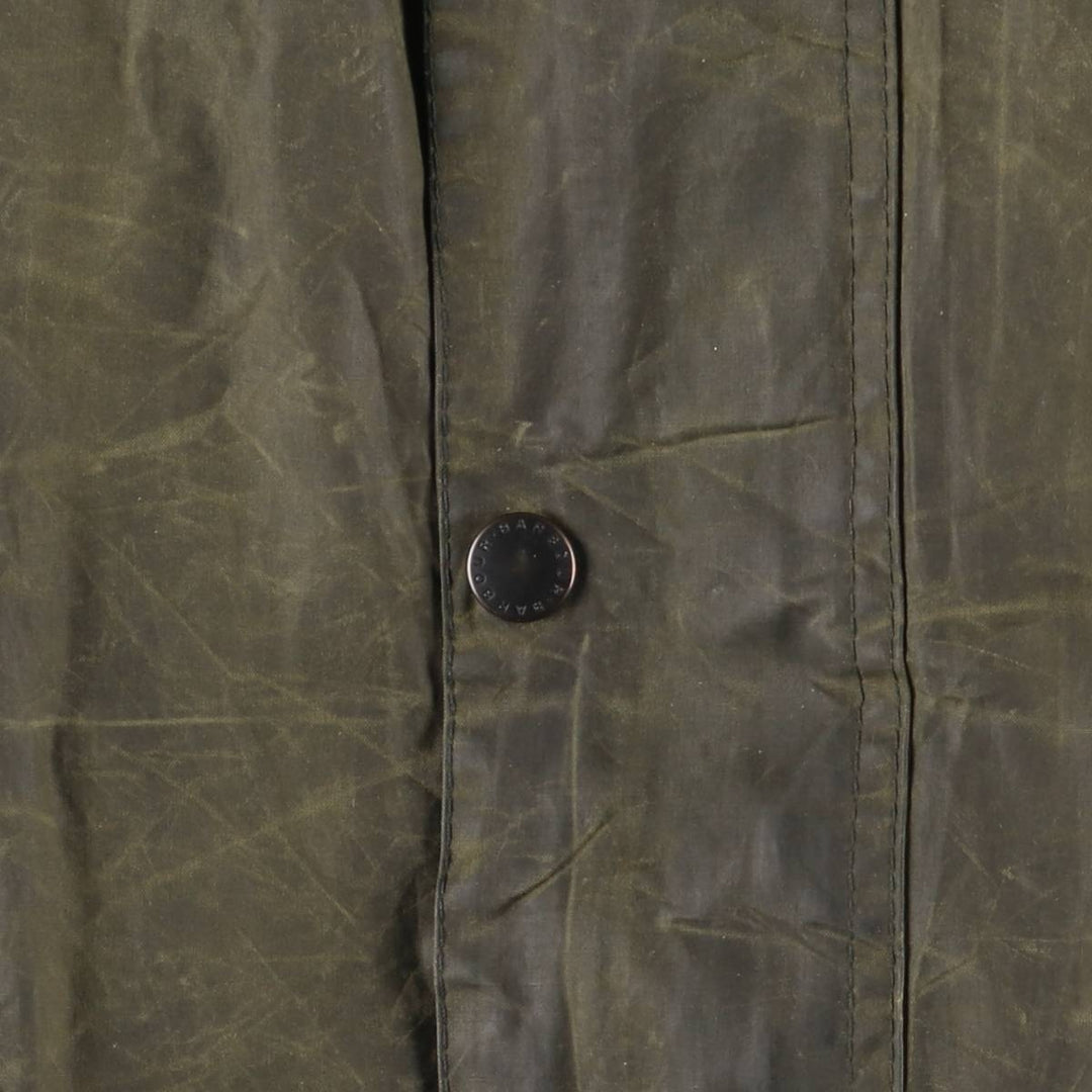 1990'S Barbour Beaufort 3 Warrant Oiled Hunting Jacket, Made in England, C42, Men's Size L cotton Khaki type Vintage Second Hand