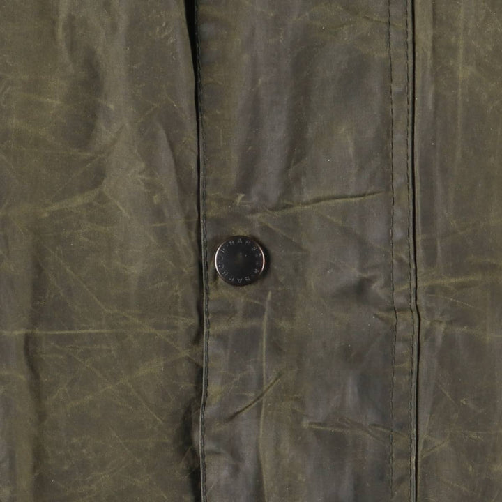 1990'S Barbour Beaufort 3 Warrant Oiled Hunting Jacket, Made in England, C42, Men's Size L cotton Khaki type Vintage Second Hand