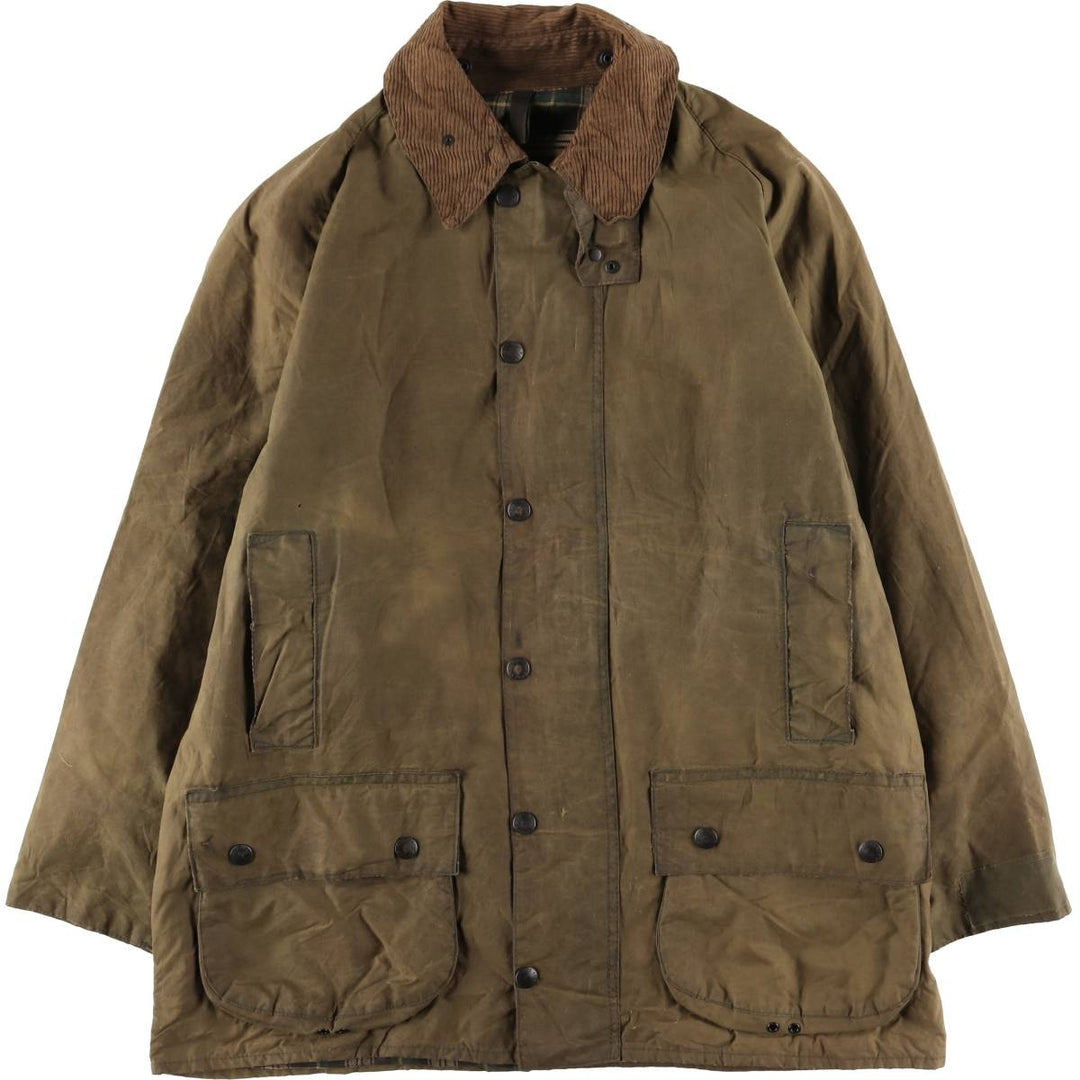 Vintage 1980'S Barbour Beaufort 2 Warrant Oiled Hunting Jacket, Made in England, Men's Size L unclear Khaki type Vintage Second Hand