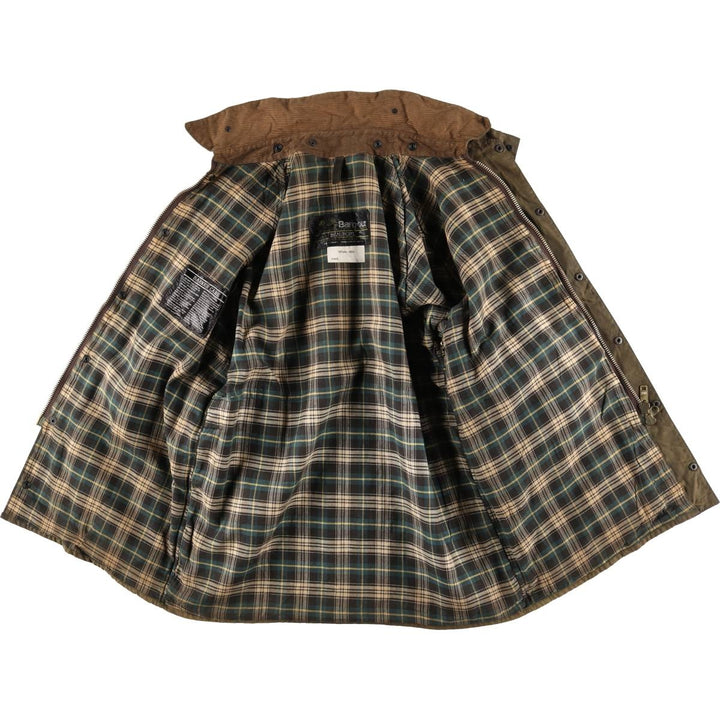 Vintage 1980'S Barbour Beaufort 2 Warrant Oiled Hunting Jacket, Made in England, Men's Size L unclear Khaki type Vintage Second Hand