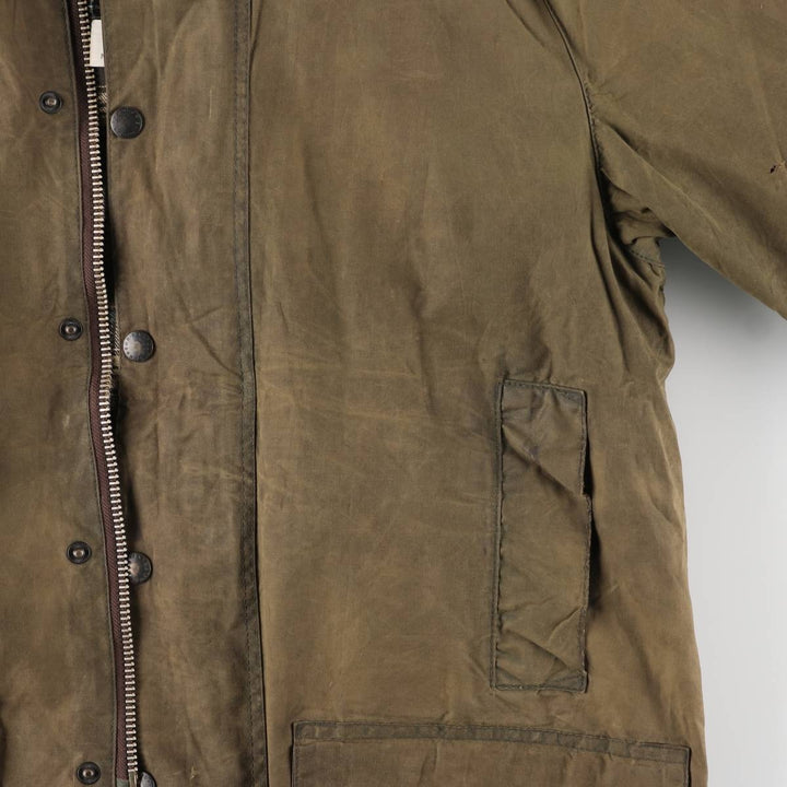 Vintage 1980'S Barbour Beaufort 2 Warrant Oiled Hunting Jacket, Made in England, Men's Size L unclear Khaki type Vintage Second Hand