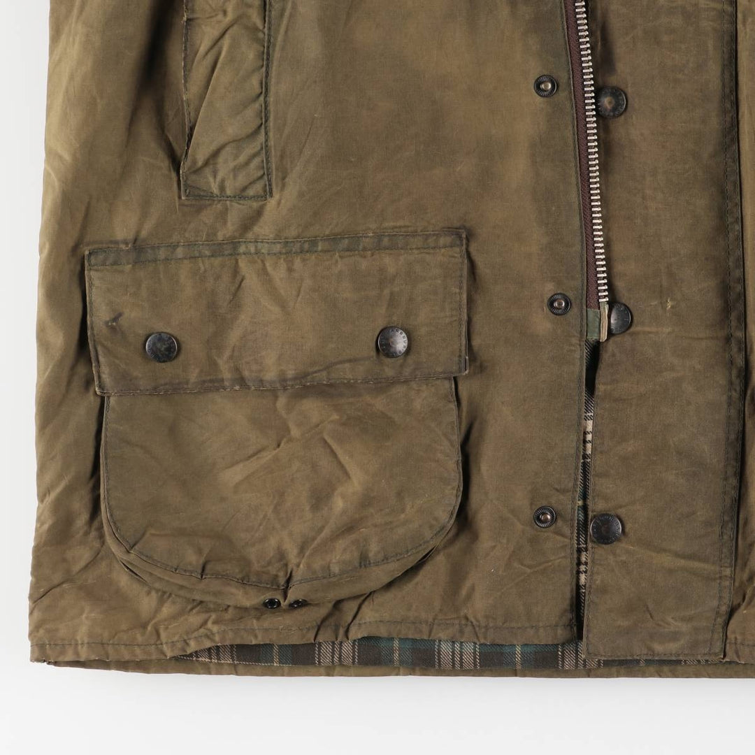 Vintage 1980'S Barbour Beaufort 2 Warrant Oiled Hunting Jacket, Made in England, Men's Size L unclear Khaki type Vintage Second Hand