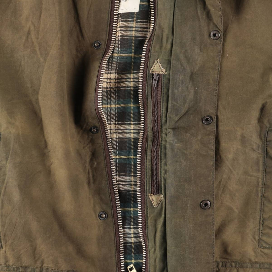 Vintage 1980'S Barbour Beaufort 2 Warrant Oiled Hunting Jacket, Made in England, Men's Size L unclear Khaki type Vintage Second Hand