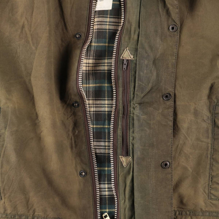 Vintage 1980'S Barbour Beaufort 2 Warrant Oiled Hunting Jacket, Made in England, Men's Size L unclear Khaki type Vintage Second Hand