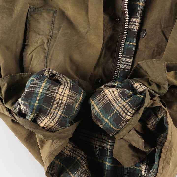 Vintage 1980'S Barbour Beaufort 2 Warrant Oiled Hunting Jacket, Made in England, Men's Size L unclear Khaki type Vintage Second Hand