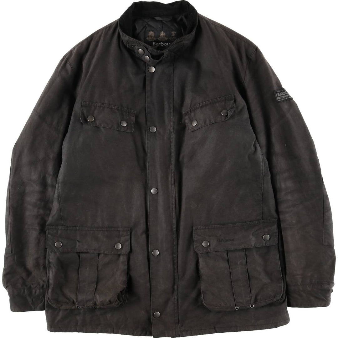 Barbour International 3-Warrant Insulated Waxed Cotton Oiled Jacket, Men's Size XL Waxed cotton brown type Vintage Second Hand