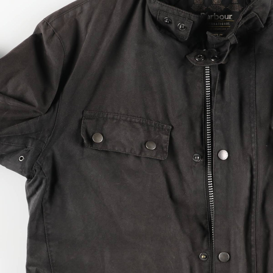 Barbour International 3-Warrant Insulated Waxed Cotton Oiled Jacket, Men's Size XL Waxed cotton brown type Vintage Second Hand
