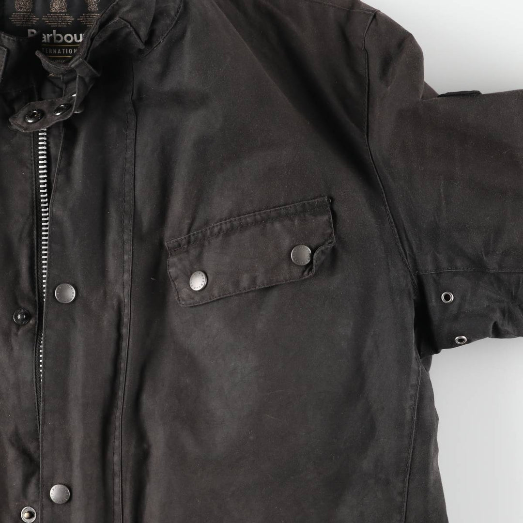 Barbour International 3-Warrant Insulated Waxed Cotton Oiled Jacket, Men's Size XL Waxed cotton brown type Vintage Second Hand