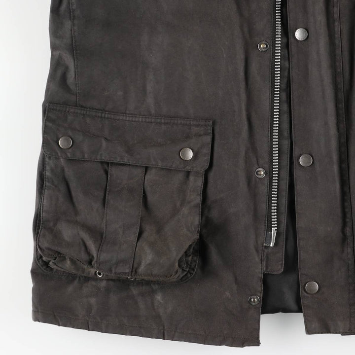 Barbour International 3-Warrant Insulated Waxed Cotton Oiled Jacket, Men's Size XL Waxed cotton brown type Vintage Second Hand