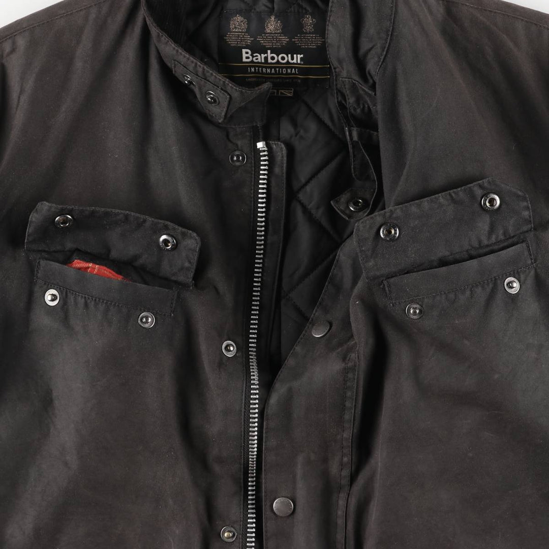 Barbour International 3-Warrant Insulated Waxed Cotton Oiled Jacket, Men's Size XL Waxed cotton brown type Vintage Second Hand