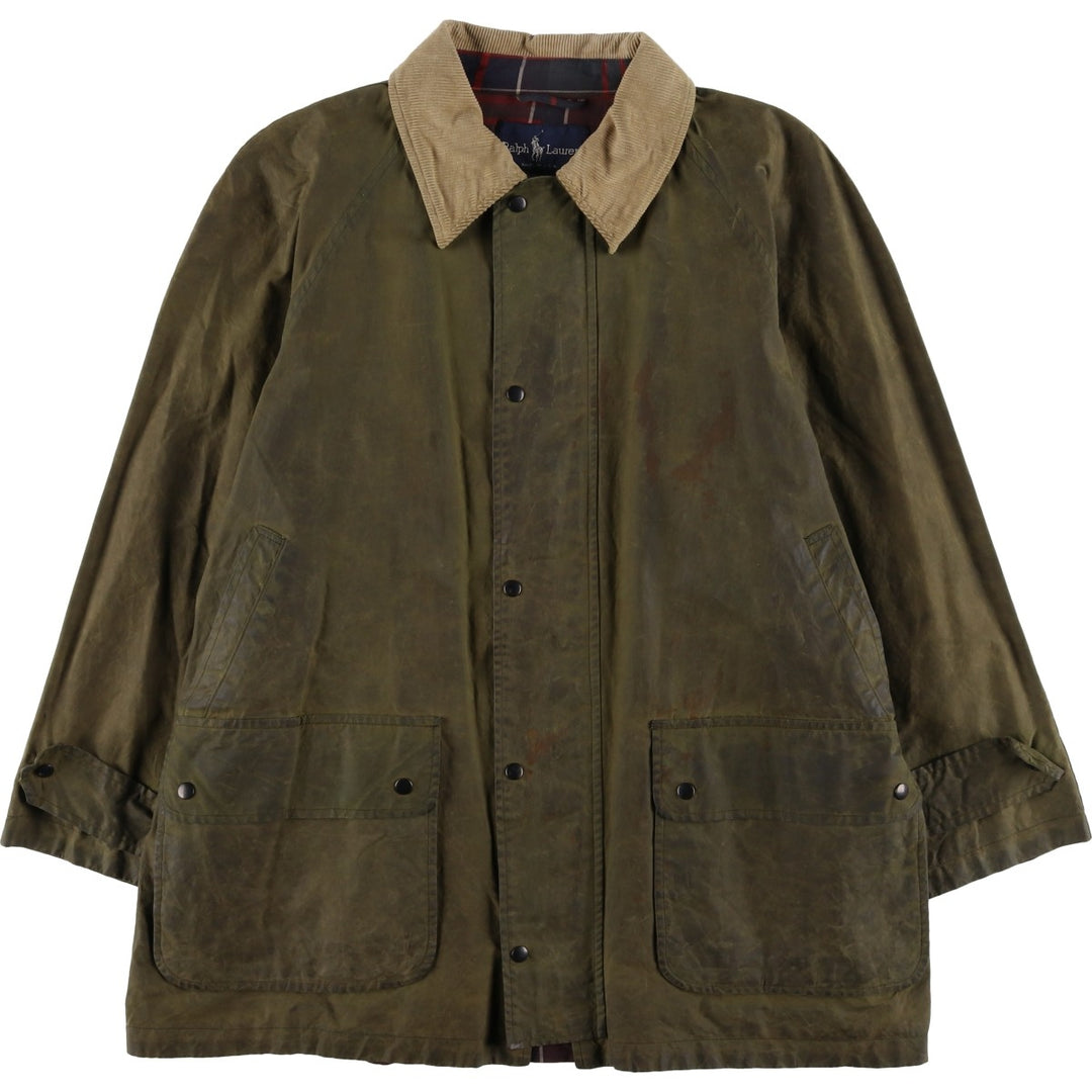 Ralph Lauren waxed cotton oiled jacket, made in the USA, men's size M unclear Khaki type Vintage Second Hand
