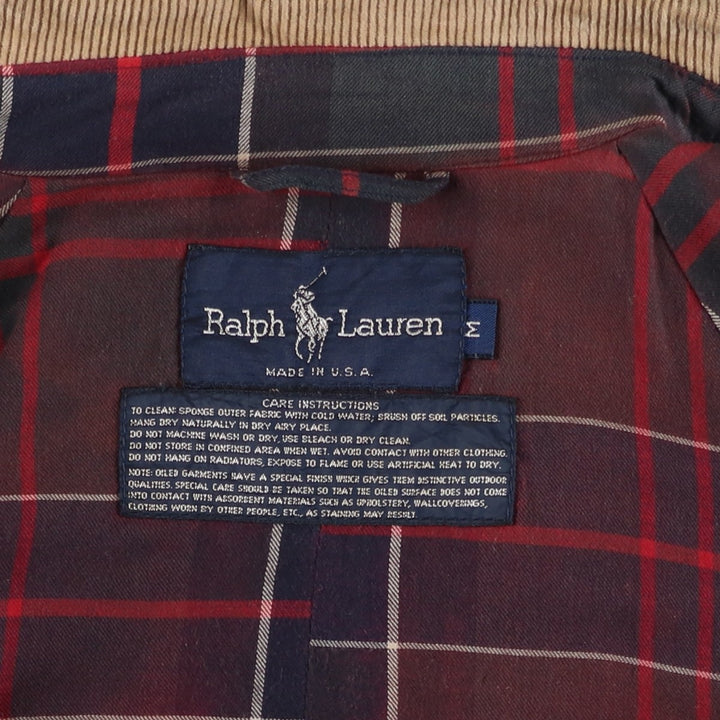 Ralph Lauren waxed cotton oiled jacket, made in the USA, men's size M unclear Khaki type Vintage Second Hand