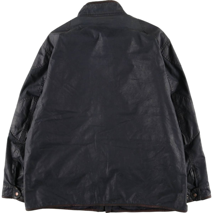 Ralph Lauren POLO by Ralph Lauren padded waxed cotton oiled jacket, men's size XL cotton navy blue type Vintage Second Hand