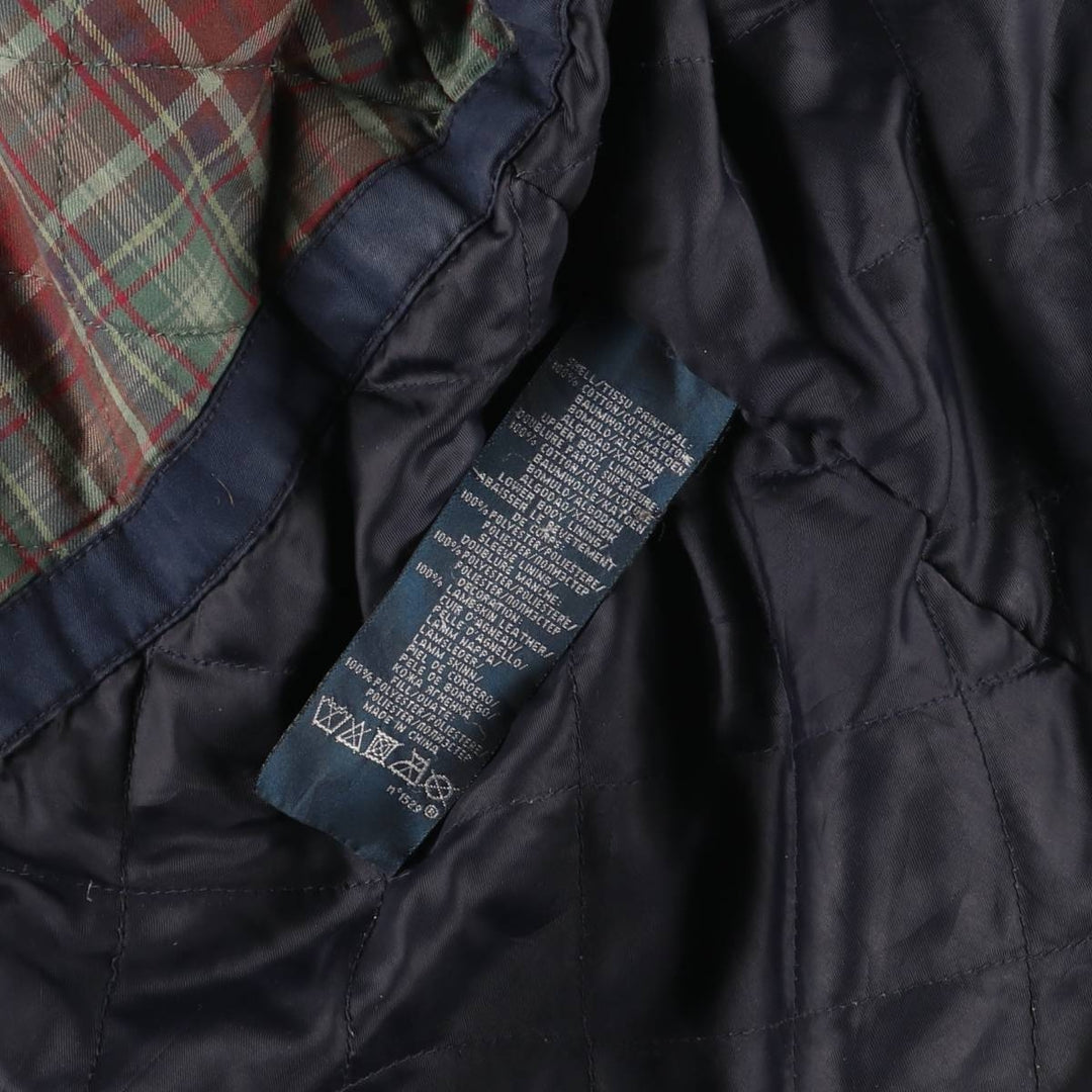 Ralph Lauren POLO by Ralph Lauren padded waxed cotton oiled jacket, men's size XL cotton navy blue type Vintage Second Hand