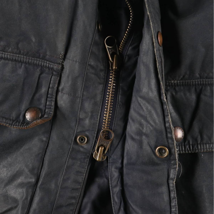 Ralph Lauren POLO by Ralph Lauren padded waxed cotton oiled jacket, men's size XL cotton navy blue type Vintage Second Hand