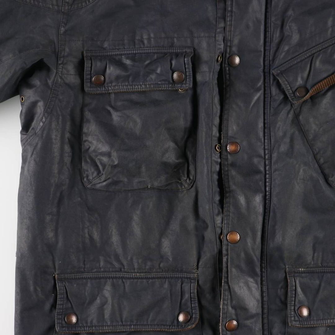 Ralph Lauren POLO by Ralph Lauren padded waxed cotton oiled jacket, men's size XL cotton navy blue type Vintage Second Hand