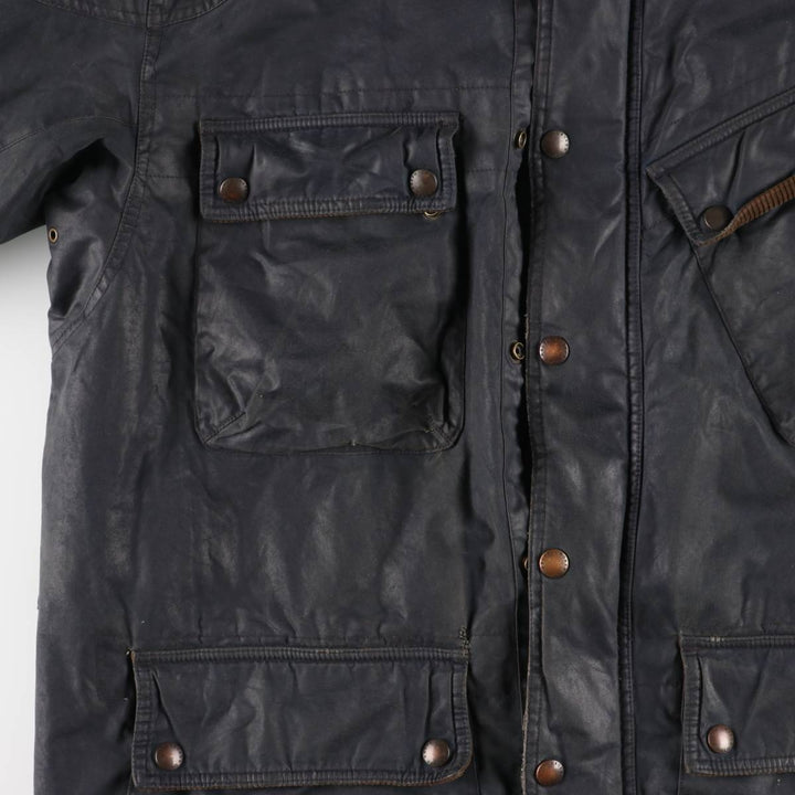 Ralph Lauren POLO by Ralph Lauren padded waxed cotton oiled jacket, men's size XL cotton navy blue type Vintage Second Hand