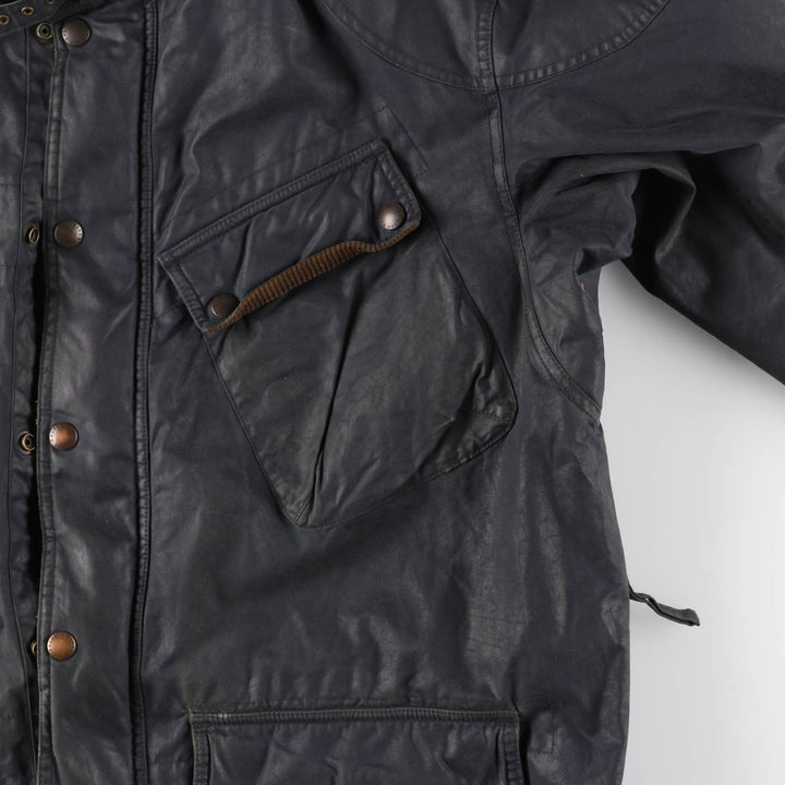 Ralph Lauren POLO by Ralph Lauren padded waxed cotton oiled jacket, men's size XL cotton navy blue type Vintage Second Hand