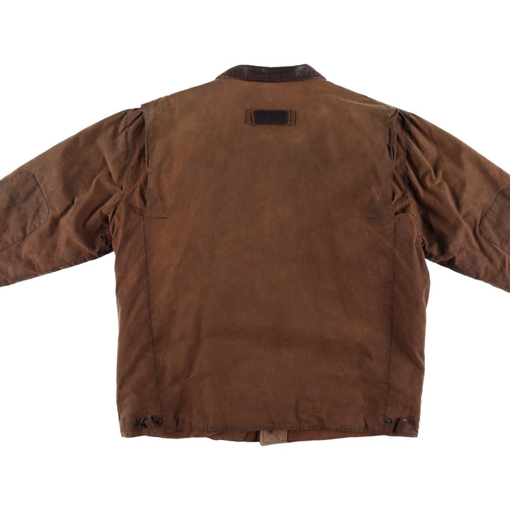 2000'S Barbour BUSHMAN Old 3 Warrant Waxed Cotton Oiled Jacket, Made in England, Men's XL cotton brown type Vintage Second Hand