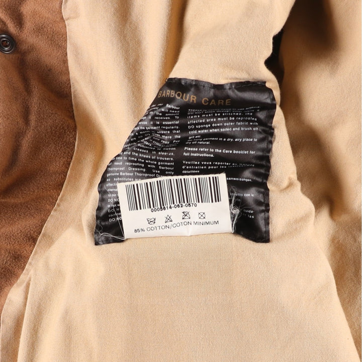 2000'S Barbour BUSHMAN Old 3 Warrant Waxed Cotton Oiled Jacket, Made in England, Men's XL cotton brown type Vintage Second Hand