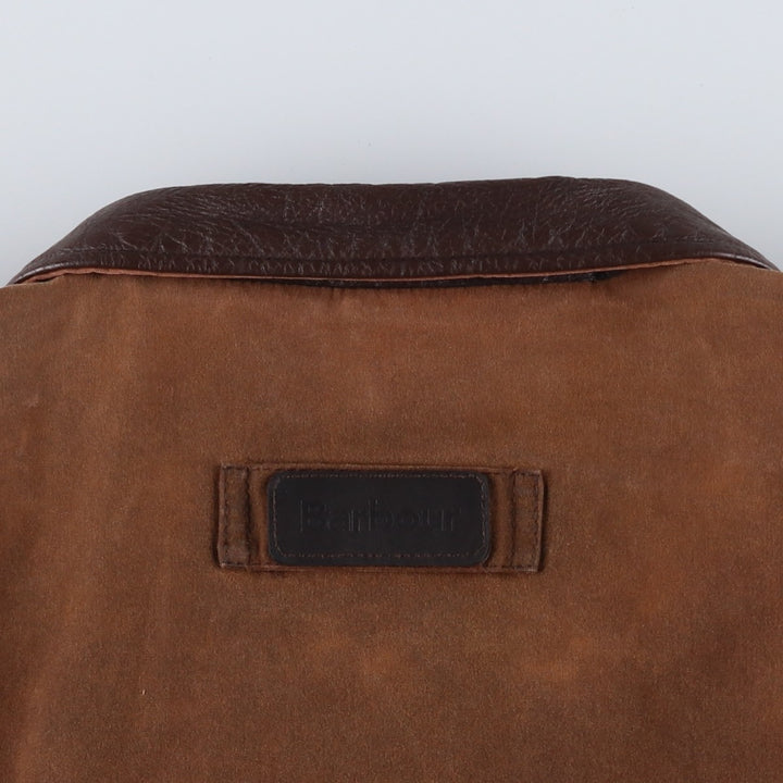 2000'S Barbour BUSHMAN Old 3 Warrant Waxed Cotton Oiled Jacket, Made in England, Men's XL cotton brown type Vintage Second Hand