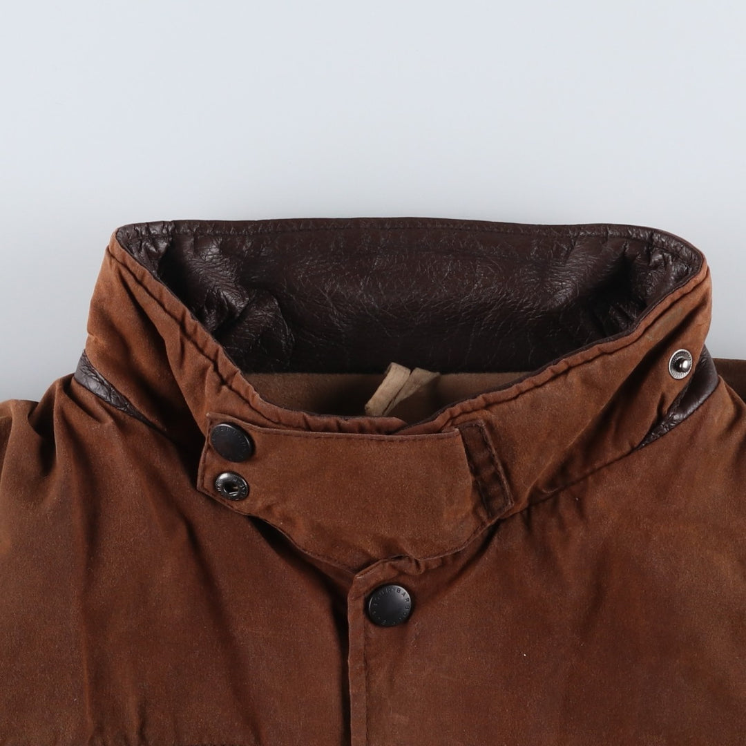 2000'S Barbour BUSHMAN Old 3 Warrant Waxed Cotton Oiled Jacket, Made in England, Men's XL cotton brown type Vintage Second Hand