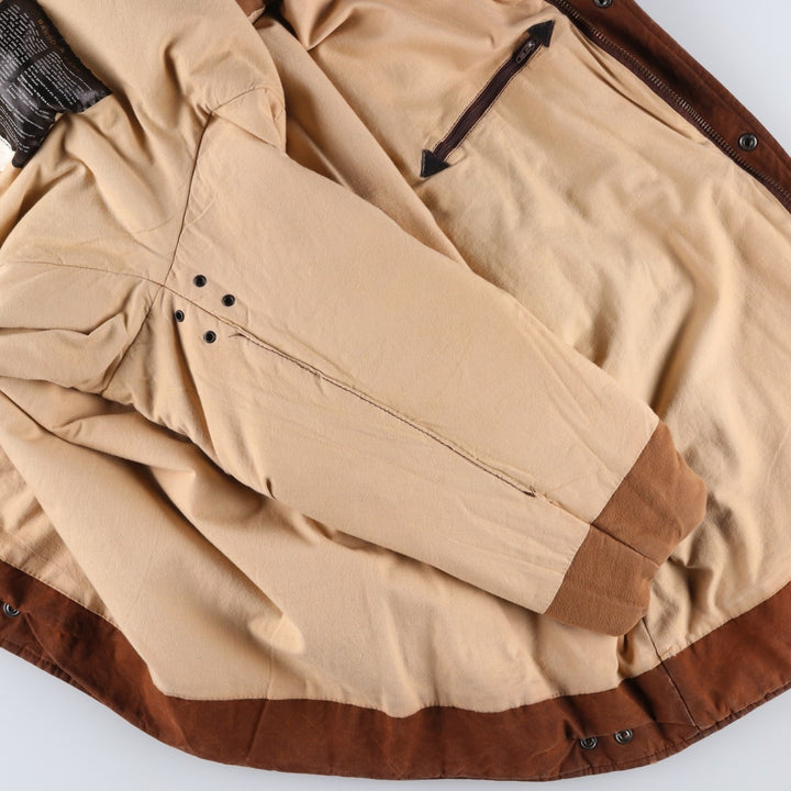 2000'S Barbour BUSHMAN Old 3 Warrant Waxed Cotton Oiled Jacket, Made in England, Men's XL cotton brown type Vintage Second Hand