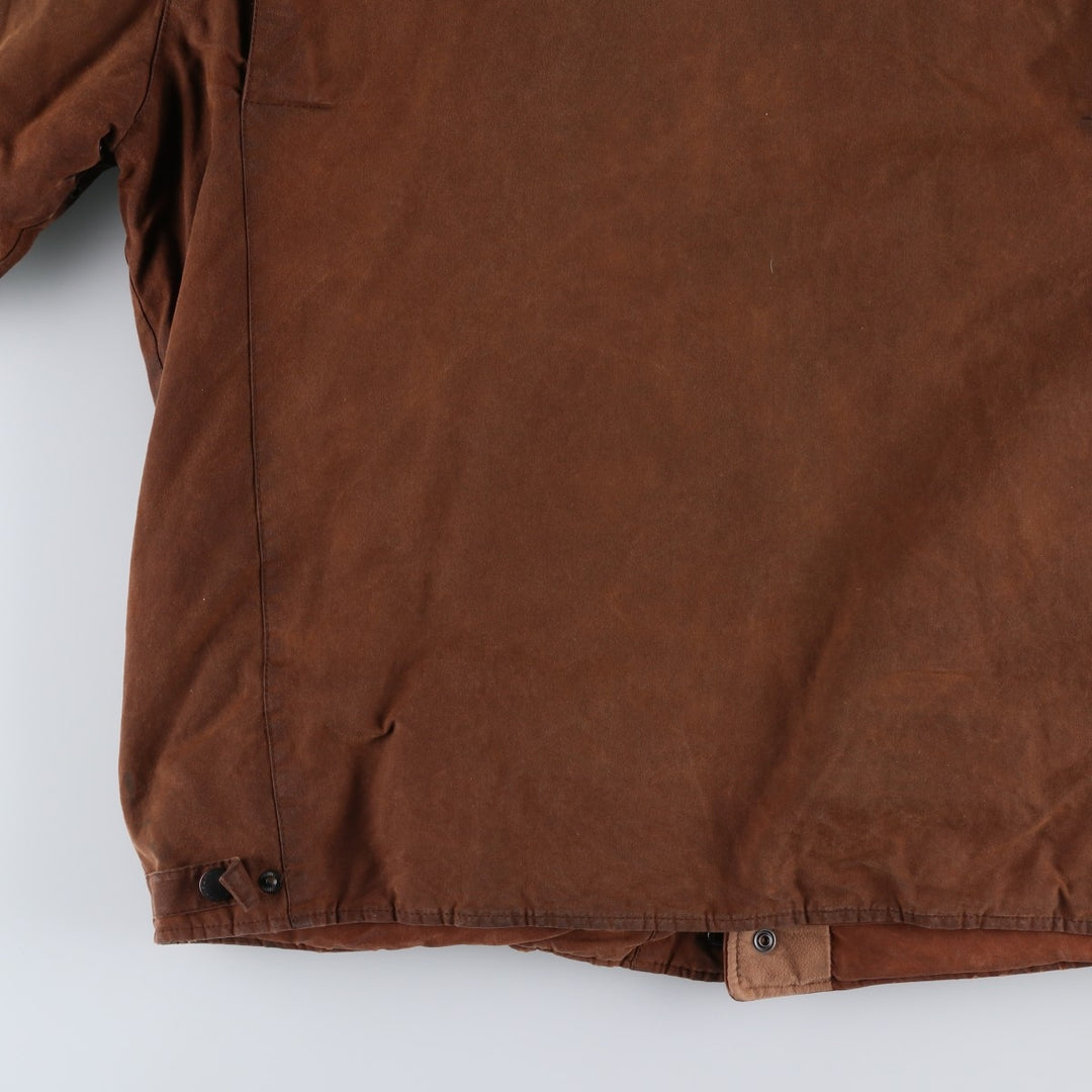 2000'S Barbour BUSHMAN Old 3 Warrant Waxed Cotton Oiled Jacket, Made in England, Men's XL cotton brown type Vintage Second Hand