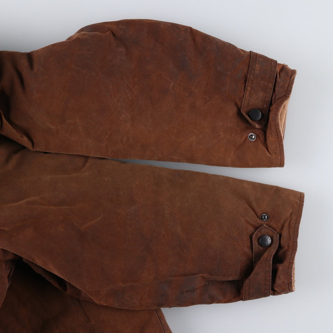 2000'S Barbour BUSHMAN Old 3 Warrant Waxed Cotton Oiled Jacket, Made in England, Men's XL cotton brown type Vintage Second Hand