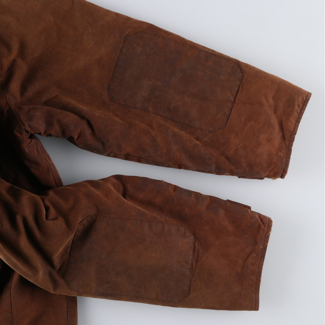 2000'S Barbour BUSHMAN Old 3 Warrant Waxed Cotton Oiled Jacket, Made in England, Men's XL cotton brown type Vintage Second Hand
