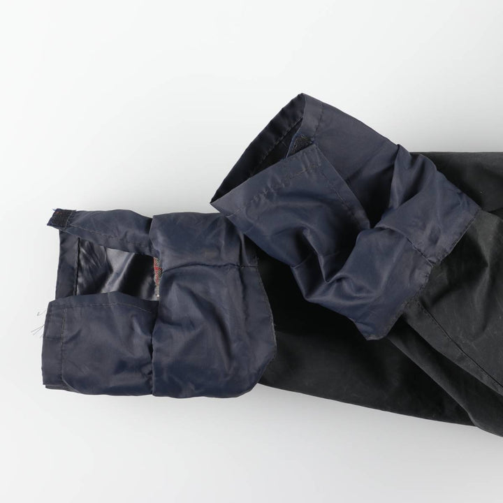 2000'S Barbour BORDER Hooded Waxed Cotton Oiled Jacket, Made in England, C46, Men's XL cotton navy blue type Vintage Second Hand