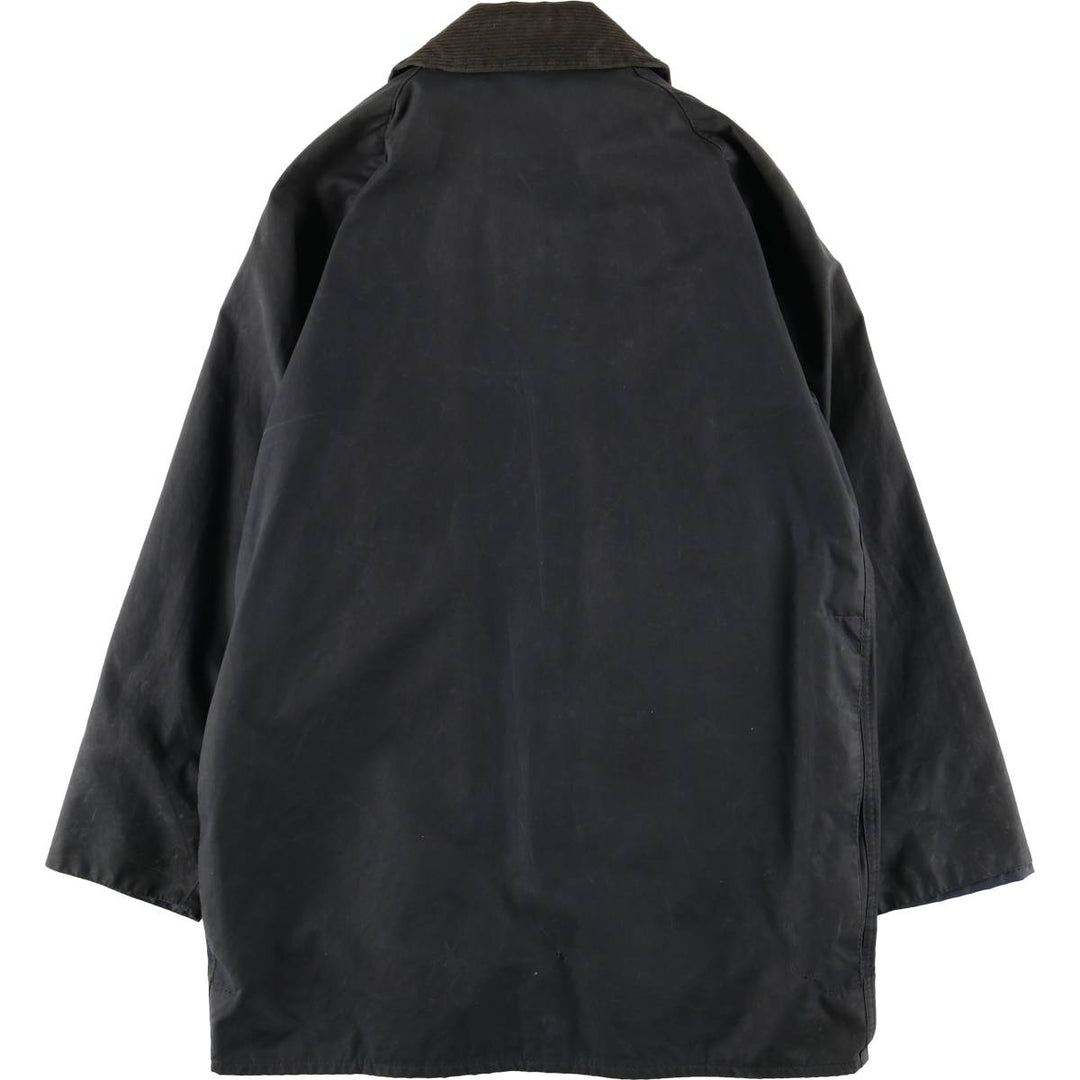 2000'S Barbour Beaufort 3rd Warrant Badged Oiled Hunting Jacket, Made in the UK, C38, Men's Size M cotton navy blue type Vintage Second Hand