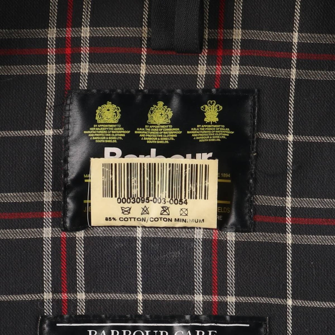 2000'S Barbour Beaufort 3rd Warrant Badged Oiled Hunting Jacket, Made in the UK, C38, Men's Size M cotton navy blue type Vintage Second Hand