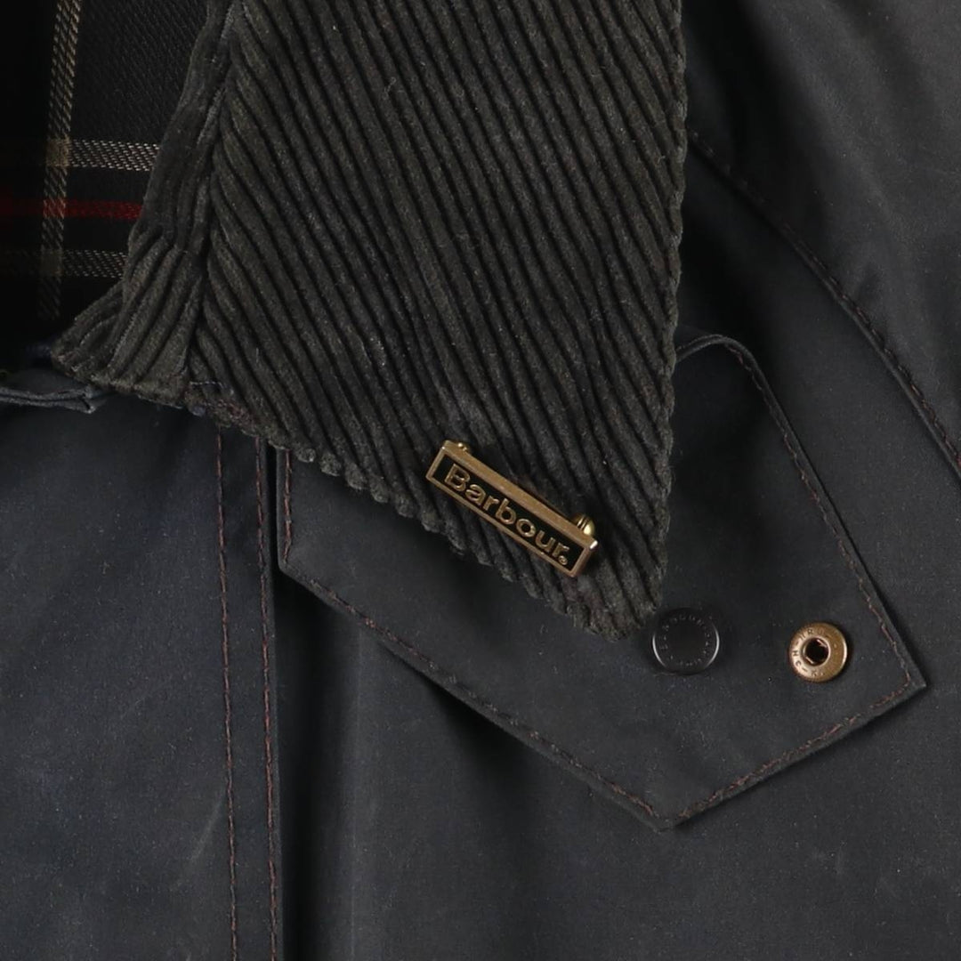 2000'S Barbour Beaufort 3rd Warrant Badged Oiled Hunting Jacket, Made in the UK, C38, Men's Size M cotton navy blue type Vintage Second Hand