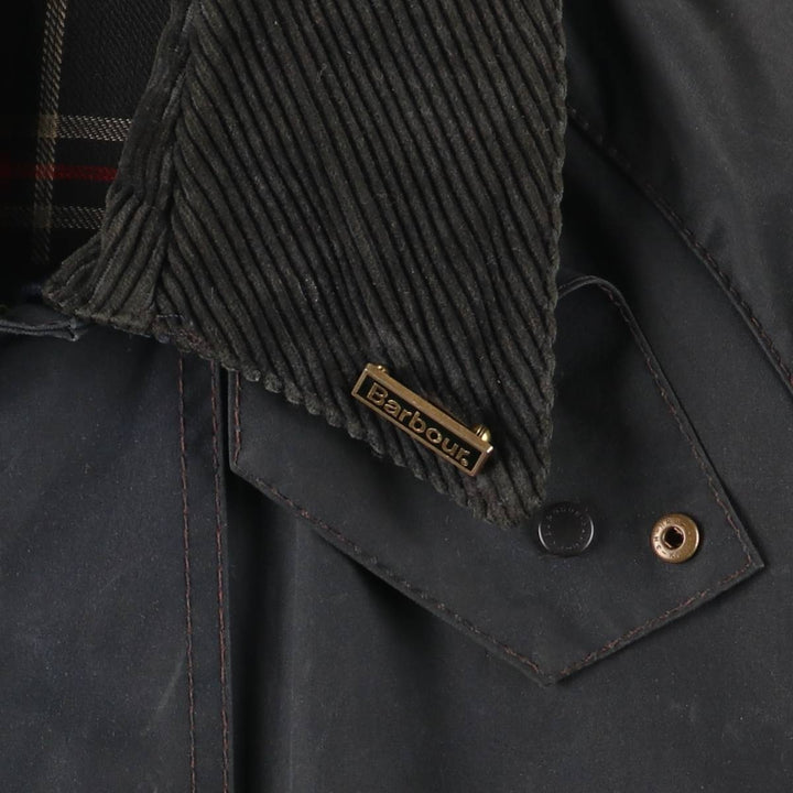 2000'S Barbour Beaufort 3rd Warrant Badged Oiled Hunting Jacket, Made in the UK, C38, Men's Size M cotton navy blue type Vintage Second Hand