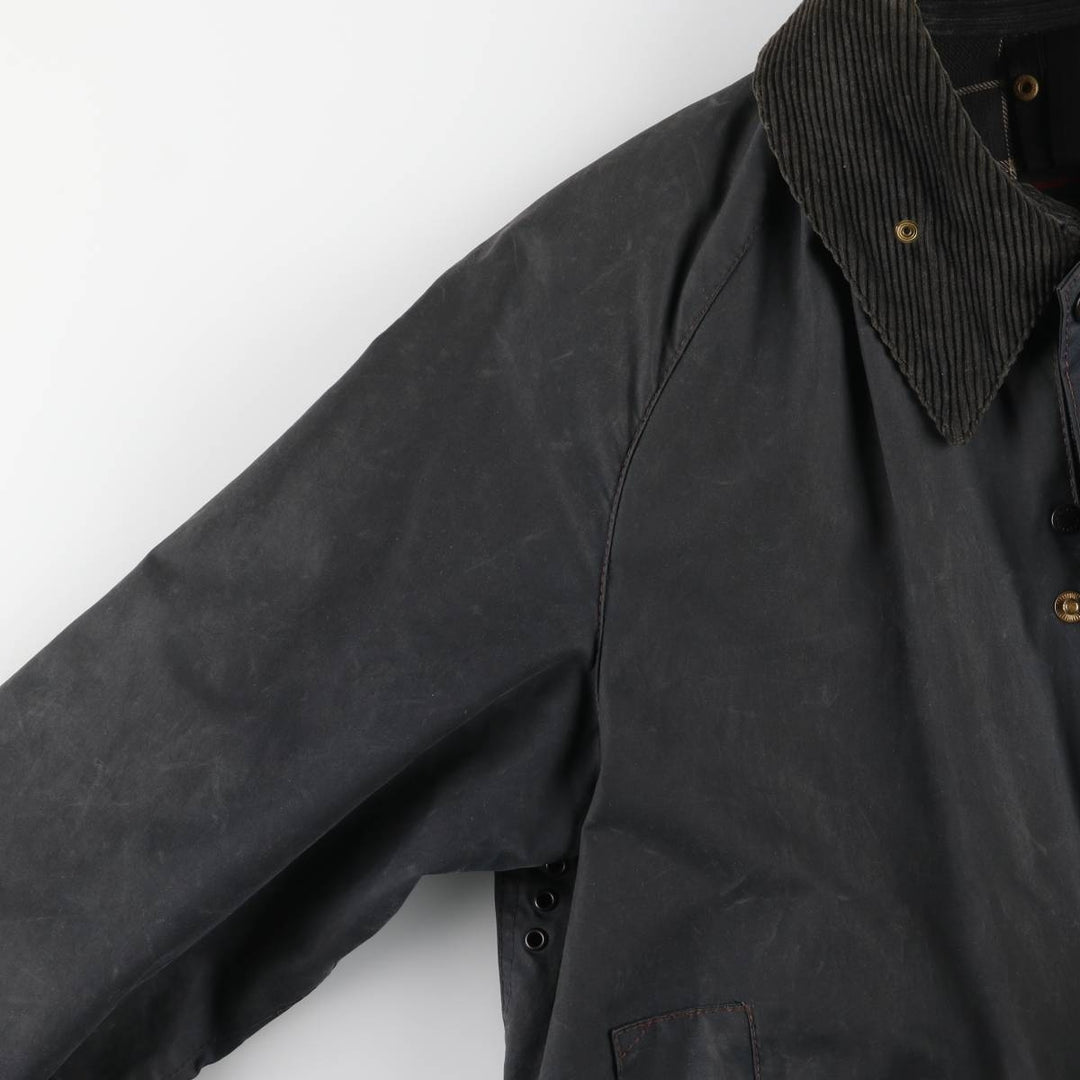 2000'S Barbour Beaufort 3rd Warrant Badged Oiled Hunting Jacket, Made in the UK, C38, Men's Size M cotton navy blue type Vintage Second Hand