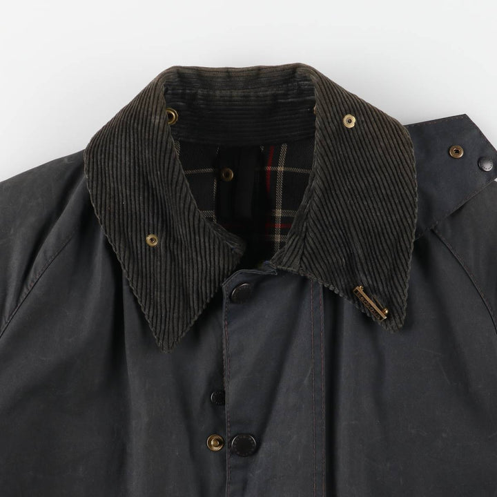 2000'S Barbour Beaufort 3rd Warrant Badged Oiled Hunting Jacket, Made in the UK, C38, Men's Size M cotton navy blue type Vintage Second Hand