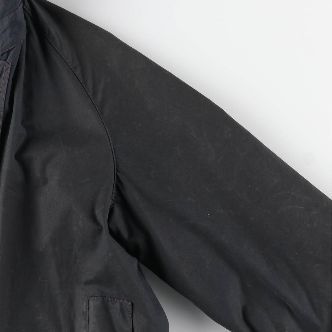 2000'S Barbour Beaufort 3rd Warrant Badged Oiled Hunting Jacket, Made in the UK, C38, Men's Size M cotton navy blue type Vintage Second Hand