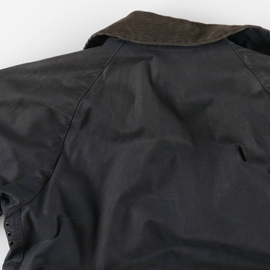 2000'S Barbour Beaufort 3rd Warrant Badged Oiled Hunting Jacket, Made in the UK, C38, Men's Size M cotton navy blue type Vintage Second Hand