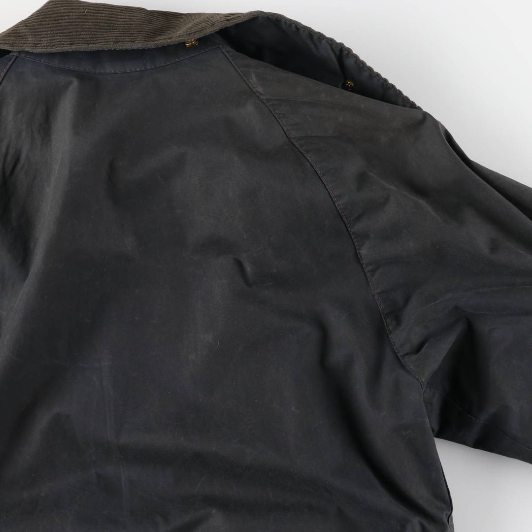 2000'S Barbour Beaufort 3rd Warrant Badged Oiled Hunting Jacket, Made in the UK, C38, Men's Size M cotton navy blue type Vintage Second Hand