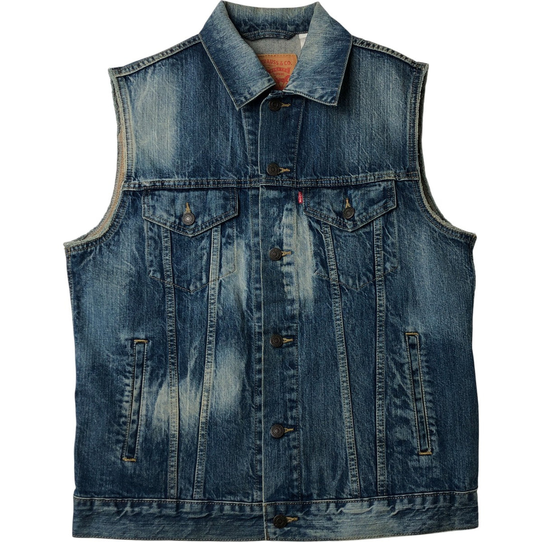 Levi's Cut-off Denim Vest, Men's Size L cotton blue type Vintage Second Hand