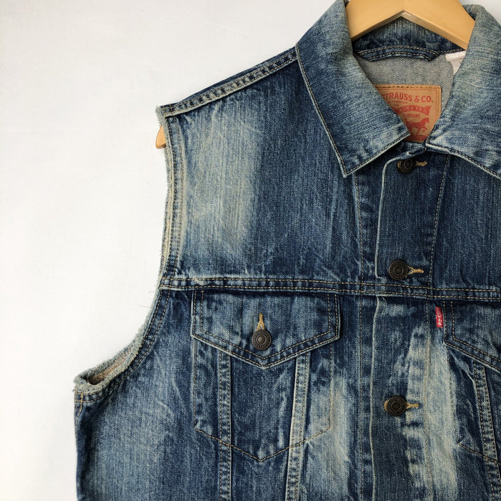 Levi's Cut-off Denim Vest, Men's Size L cotton blue type Vintage Second Hand