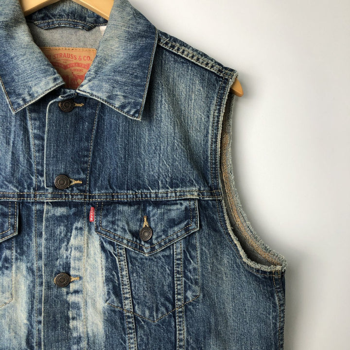 Levi's Cut-off Denim Vest, Men's Size L cotton blue type Vintage Second Hand
