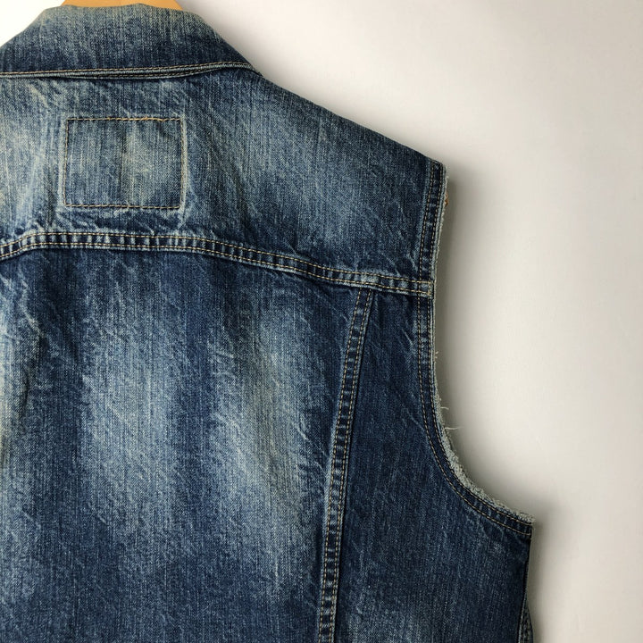 Levi's Cut-off Denim Vest, Men's Size L cotton blue type Vintage Second Hand