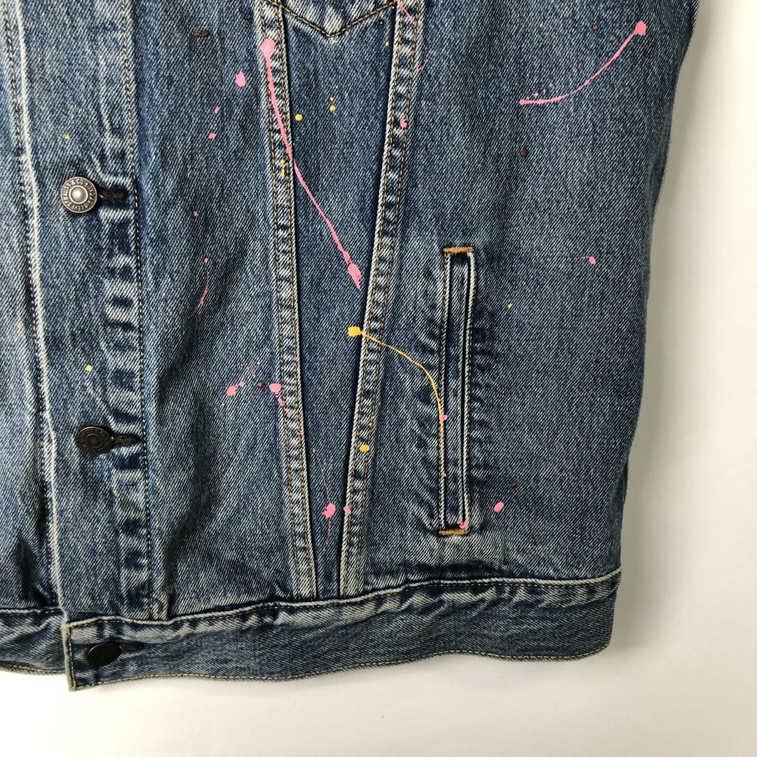 Levi's Painted Cut-Off Denim Vest, Men's Size XL cotton blue type Vintage Second Hand