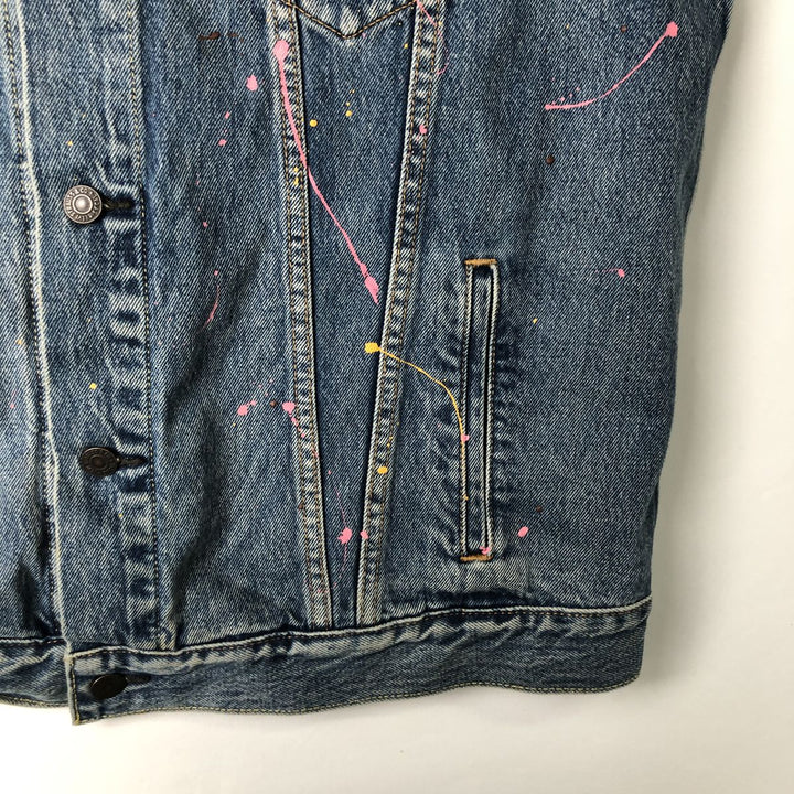 Levi's Painted Cut-Off Denim Vest, Men's Size XL cotton blue type Vintage Second Hand