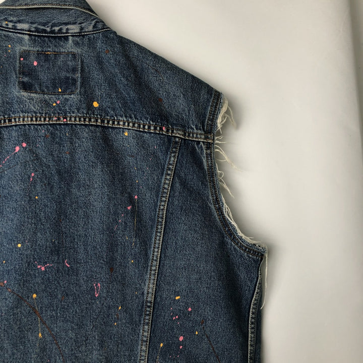 Levi's Painted Cut-Off Denim Vest, Men's Size XL cotton blue type Vintage Second Hand