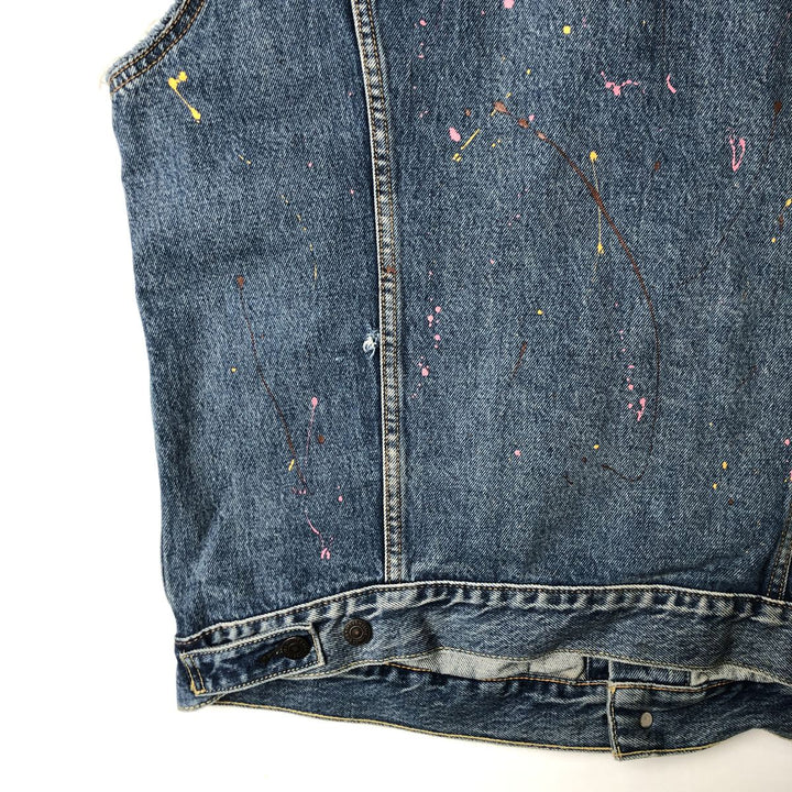 Levi's Painted Cut-Off Denim Vest, Men's Size XL cotton blue type Vintage Second Hand